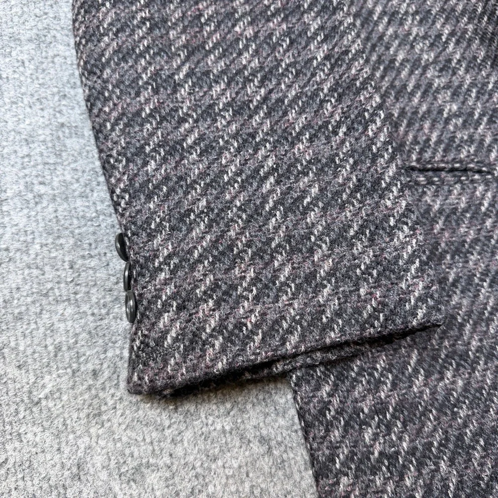 Vintage Mani Giorgio Armani Blazer Mens 38S Gray Purple Tweed Wool Made in Italy